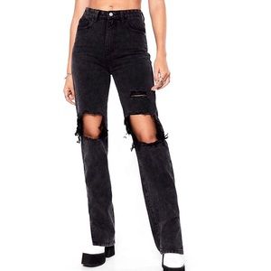 NWT Ripped straight leg jeans